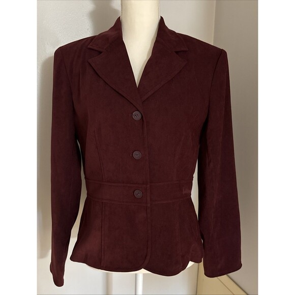 Norton McNaughton Size 6 Deep Maroon Jacket Blazer 3 Button - Picture 1 of 7